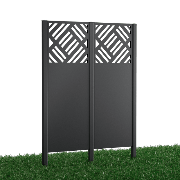 Metallsichtschutz Amato 2er Set zum Einbetonieren Modell | Pulverbeschichtet Anthrazit