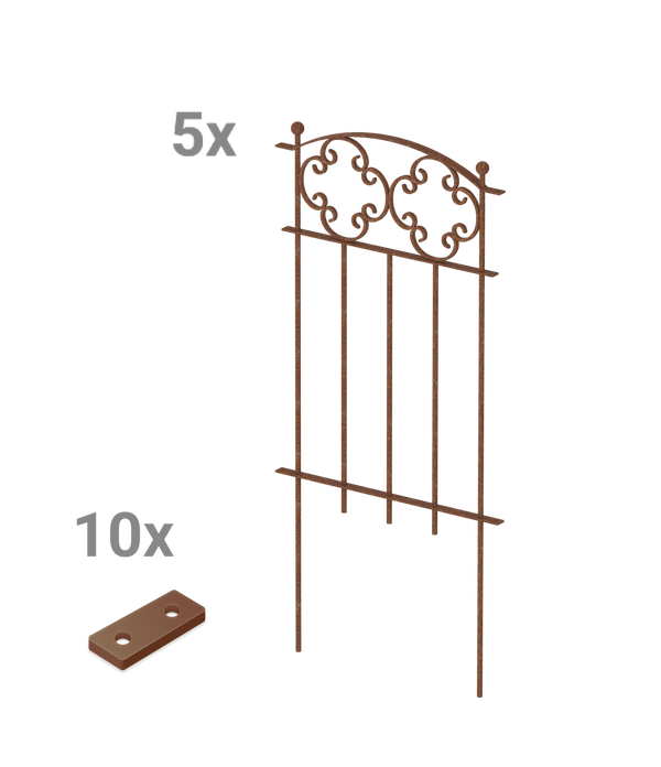 Steckzaun Rosa als Set in unbeschichtet als 3D-Modell