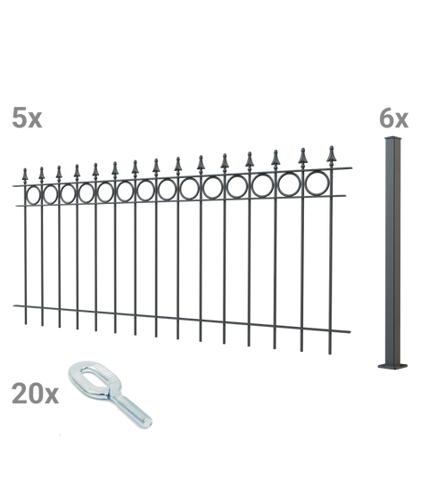 Zaunset Belluno zum Aufschrauben als 3D-Modell | Pulverbeschichtet Anthrazit