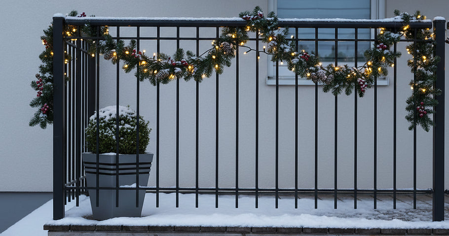 Feestelijke kerstversiering voor hekken en relingen: <br>zo versiert u uw huis stijlvol en weerbestendig