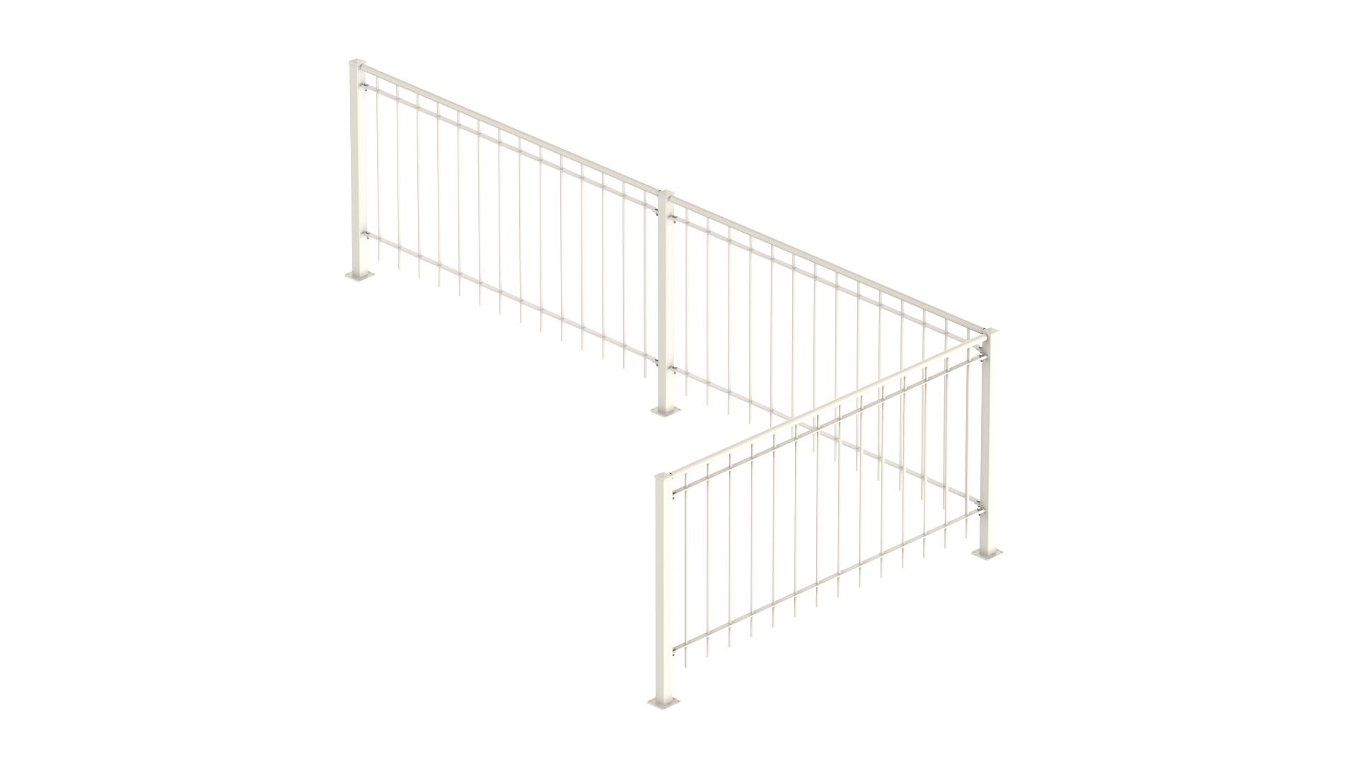 Geländer Ancona als 3D-Modell | Pulverbeschichtet Sonderfarbe RAL 9010 Reinweiß