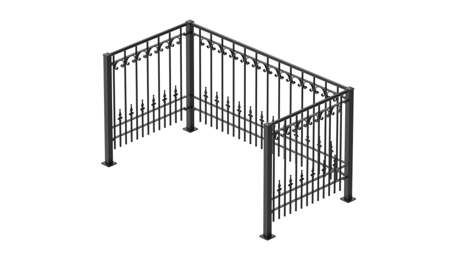 Geländer Lucca als 3D-Modell | Pulverbeschichtet anthrazit