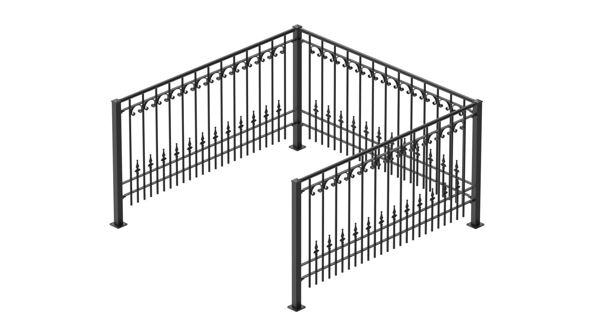 Geländer Lucca als 3D-Modell | Pulverbeschichtet anthrazit