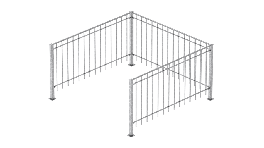 Geländer Padua als 3D-Modell | Feuerverzinkt