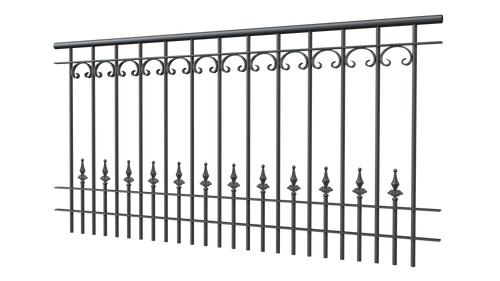 Geländer Lucca als 3D-Modell | Pulverbeschichtet anthrazit