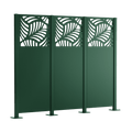 Metallsichtschutz Panaro 3er Set zum Aufschrauben als 3D-Modell | Pulverbeschichtet Sonderfarbe RAL 6005 Moosgrün