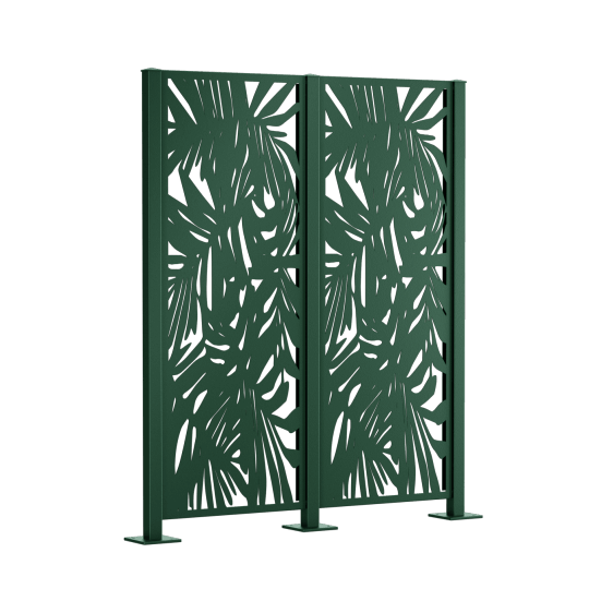 Metallsichtschutz Tanaro 2er Set zum Aufschrauben als 3D-Modell | Pulverbeschichtet Sonderfarbe RAL 6005 Moosgrün