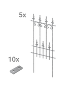 Steckzaun Lucca als Set in feuerverzinkt als 3D-Modell