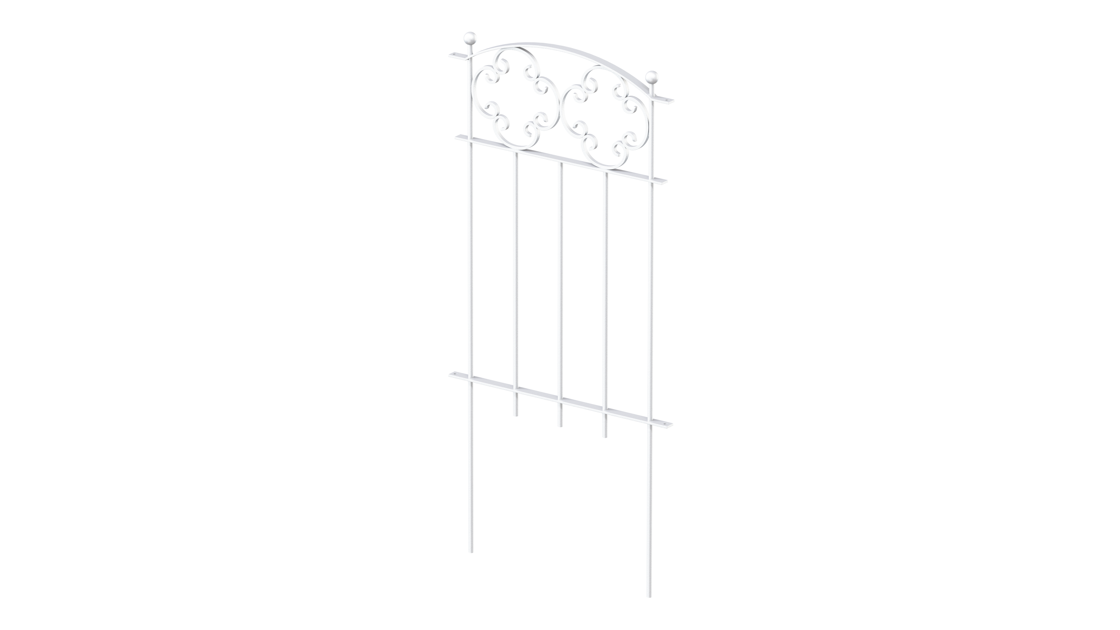 Steckzaun Rosa in pulverbeschichtet Sonderfarbe RAL 9010 Reinweiss als 3D-Modell