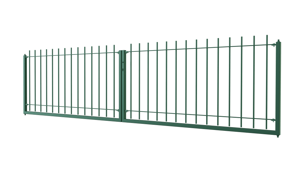 Zweiflügeliges Tor Padua | Pulverbeschichtet Sonderfarbe RAL 6005 Moosgrün
