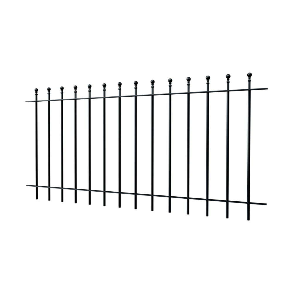 Zaun Ancona | Pulverbeschichtet RAL 9005 Tiefschwarz